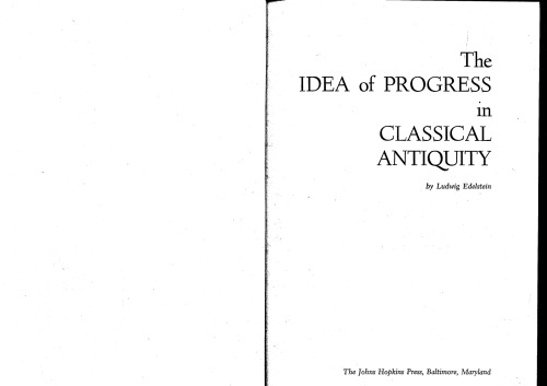 The Idea of Progress in Classical Antiquity